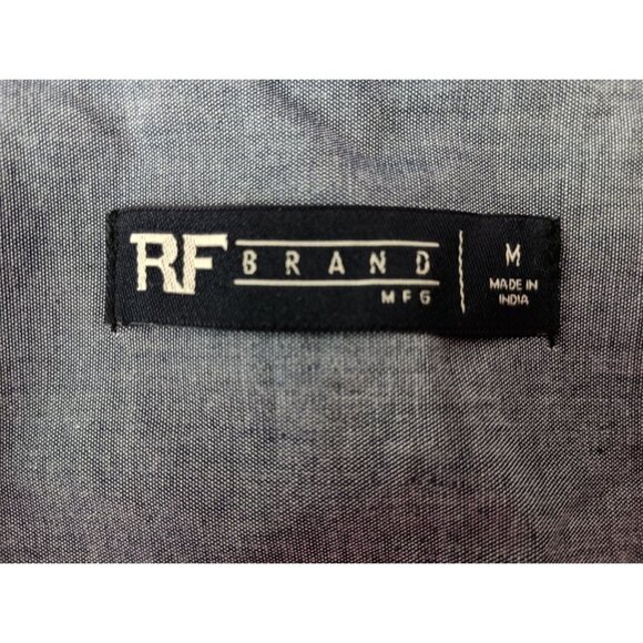 RF Brand Smile Skull Short Sleeve Collar Button Down Shirt Men's Sz . M - Picture 7 of 8